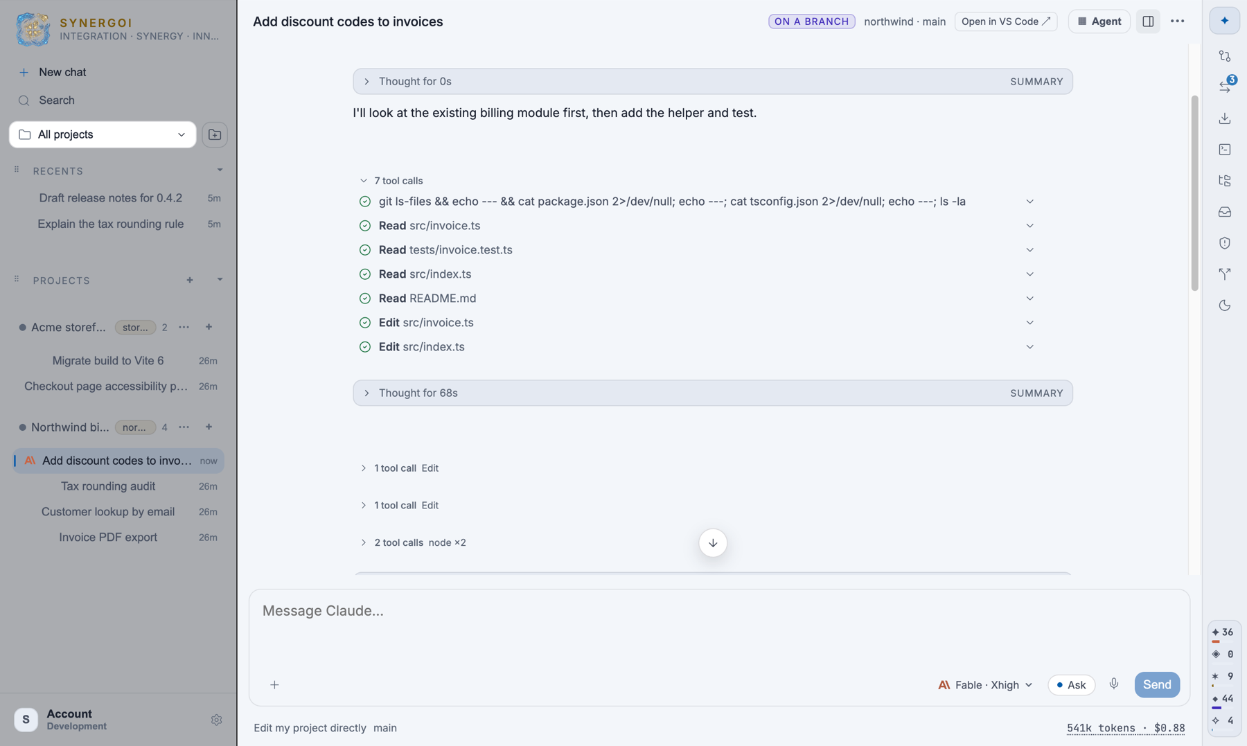The same thread rendered in the light theme